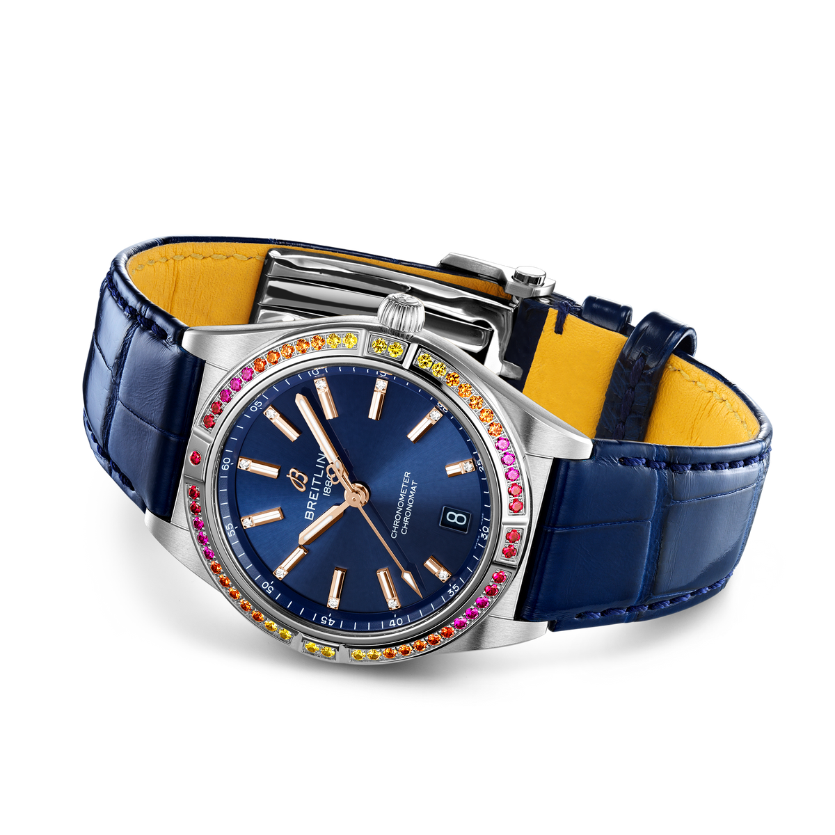 BT Chronomat Automatic 36 South Sea, Stainless Steel, Diamonds and Gem, Ref# A10380611C1P1, Unworn 2024
