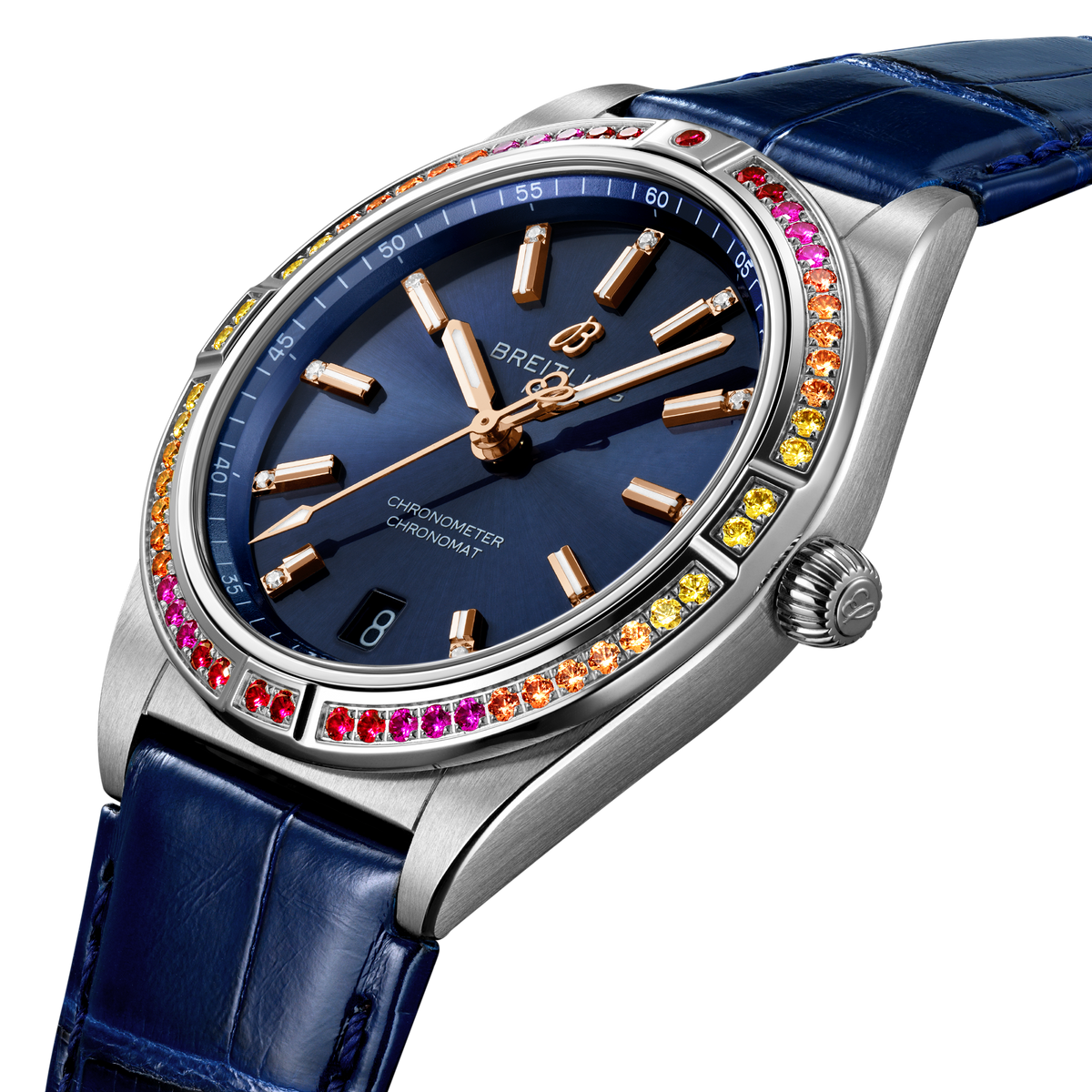 BT Chronomat Automatic 36 South Sea, Stainless Steel, Diamonds and Gem, Ref# A10380611C1P1, Unworn 2024