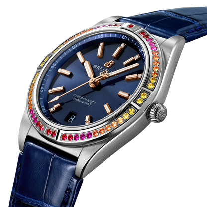 BT Chronomat Automatic 36 South Sea, Stainless Steel, Diamonds and Gem, Ref# A10380611C1P1, Unworn 2024