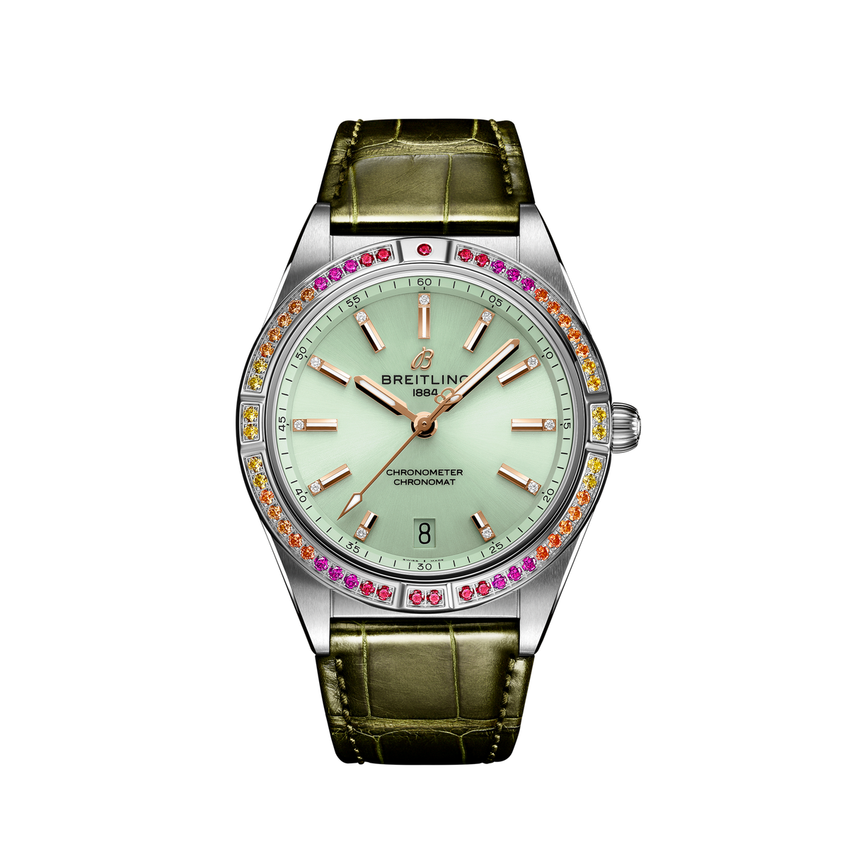 BT Chronomat Automatic 36 South Sea, Stainless Steel, Diamonds and Gem, Ref# A10380611L1P1, Unworn 2024