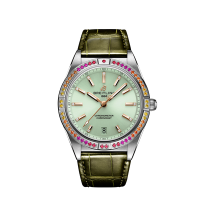BT Chronomat Automatic 36 South Sea, Stainless Steel, Diamonds and Gem, Ref# A10380611L1P1, Unworn 2024