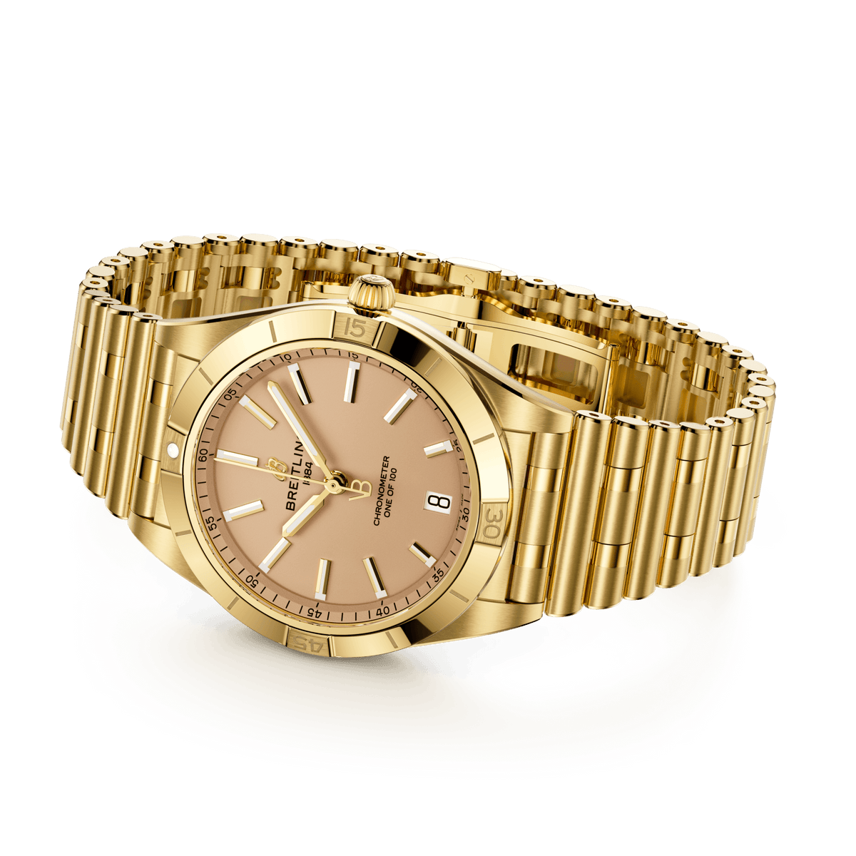 BT Chronomat Automatic 36 Victoria Beckham, 18k Yellow Gold, Ref# K103801A1A1K1, Unworn 2024