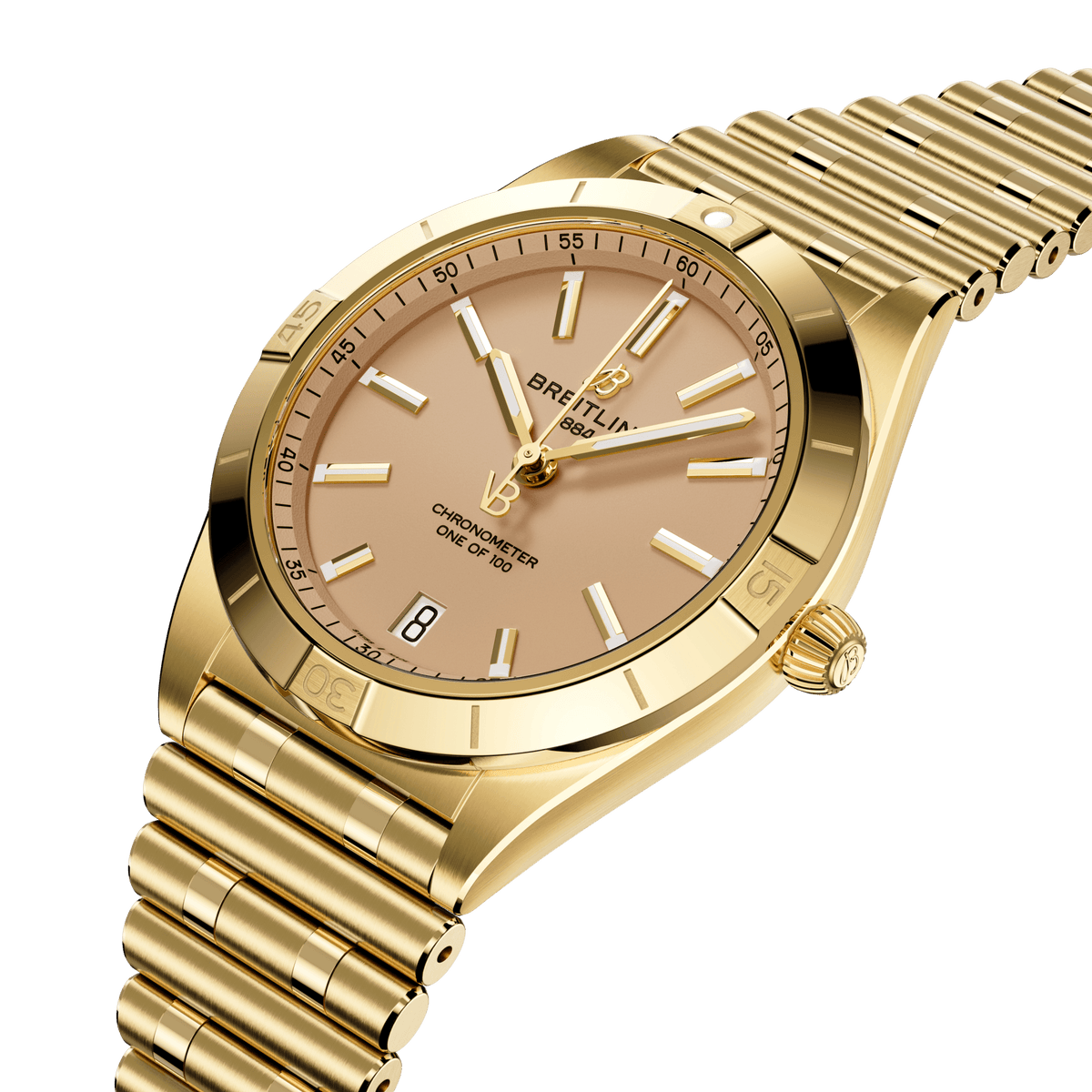 BT Chronomat Automatic 36 Victoria Beckham, 18k Yellow Gold, Ref# K103801A1A1K1, Unworn 2024