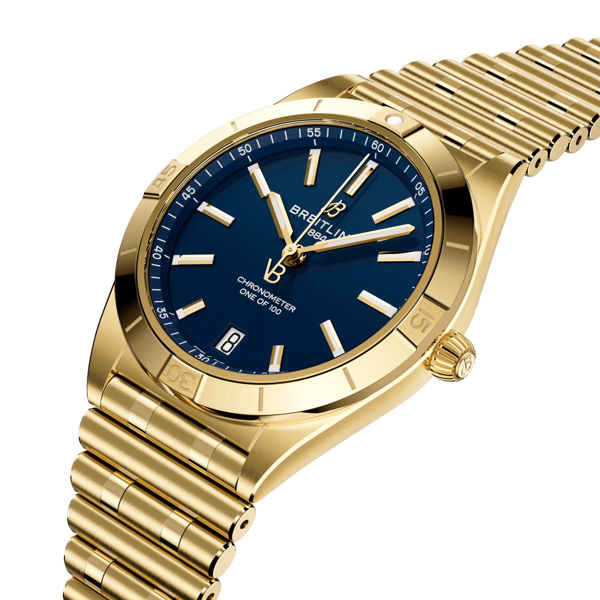 BT Chronomat Automatic 36 Victoria Beckham, 18k Yellow Gold, Ref# K103801A1C1K1, Unworn 2024