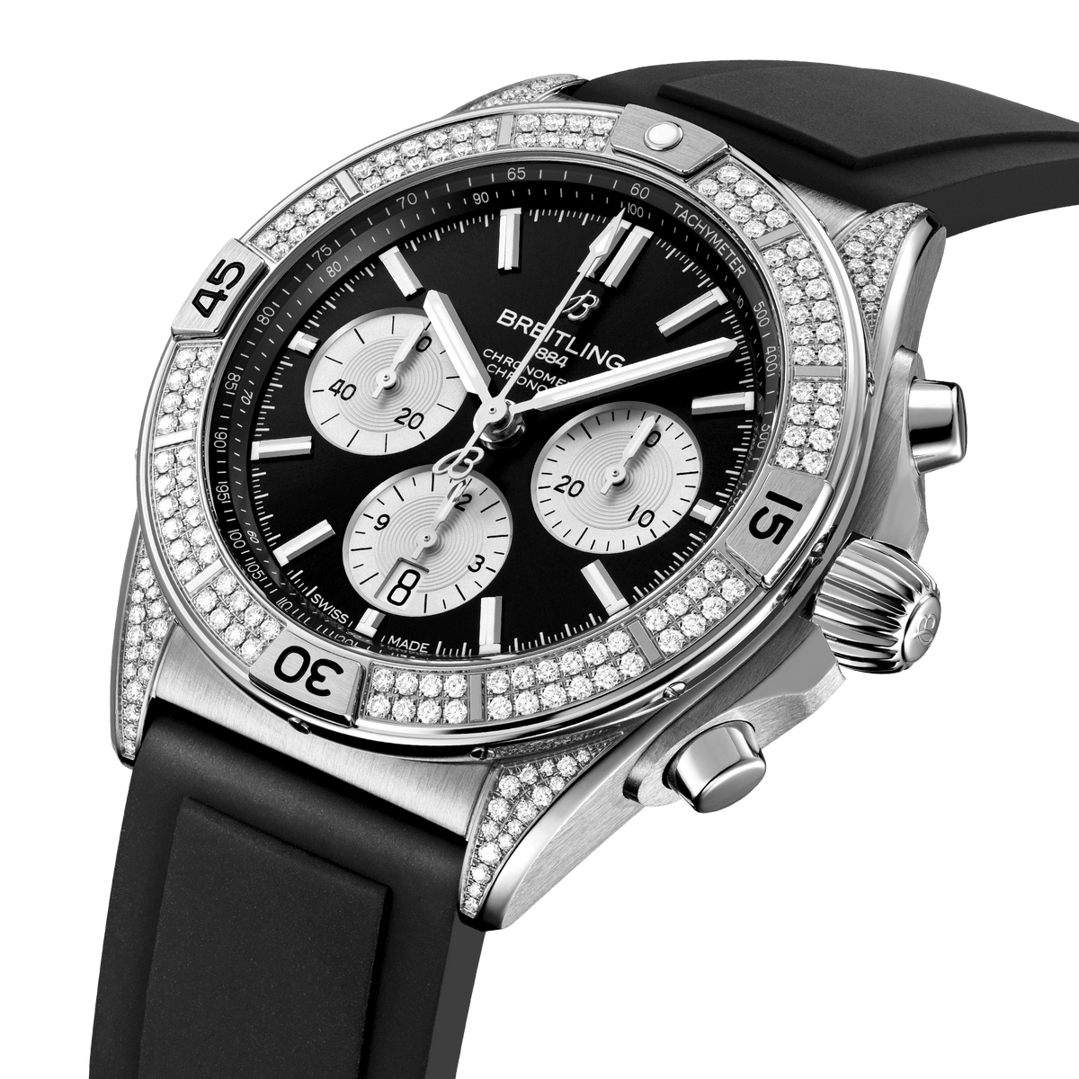 BT Chronomat B01 42, Stainless Steel and Diamonds, Ref# AB0134721B1S1, Unworn 2024