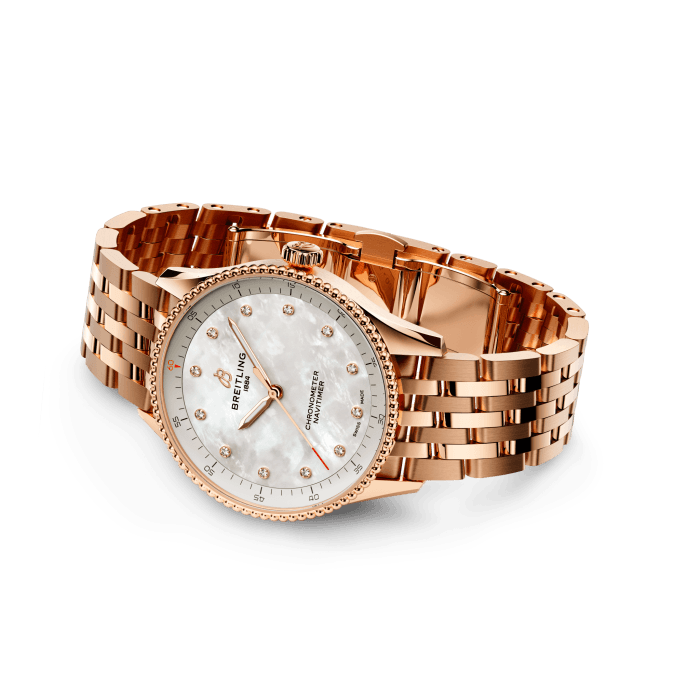 BT Navitimer 32, Small-scale traceable 18k Red Gold, Ref# R77320E61A1R1, Unworn 2024