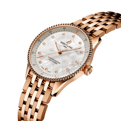 BT Navitimer 32, Small-scale traceable 18k Red Gold, Ref# R77320E61A1R1, Unworn 2024
