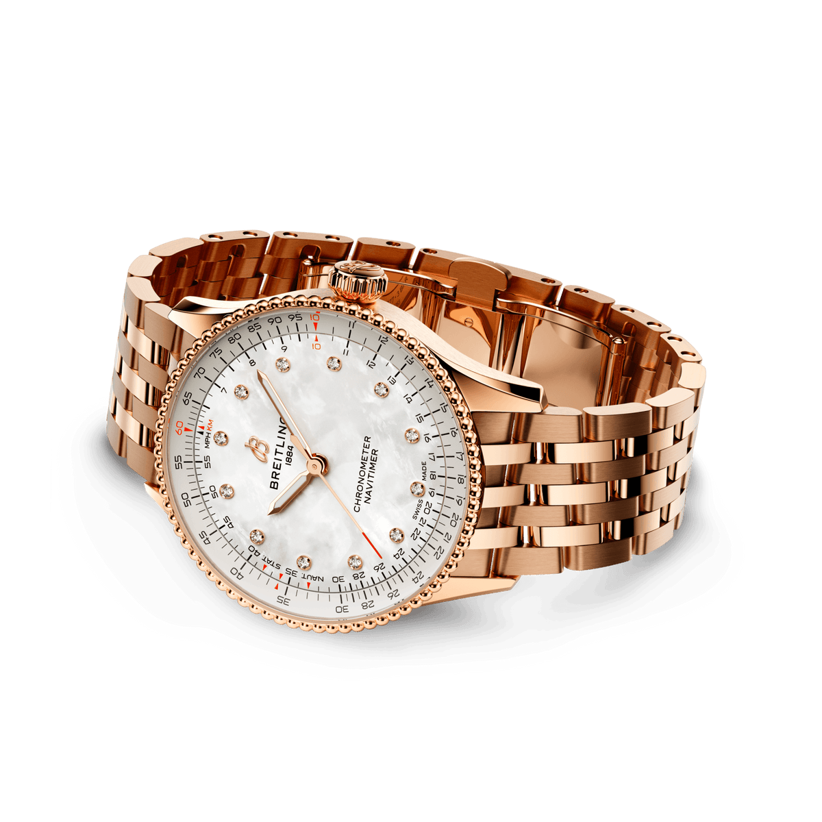 BT Navitimer Automatic 36, Small-scale traceable 18k Red Gold, Ref# R17327211A1R1, Unworn 2024