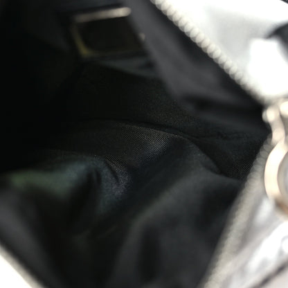 Fendi Calfskin Metal Small Oyster Shoulder Bag Black