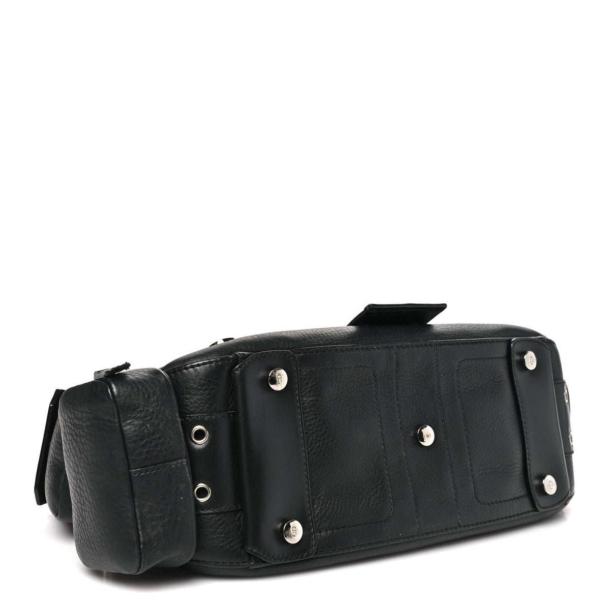 Christian Dior Leather Street Chic Columbus Ave Shoulder Bag Black