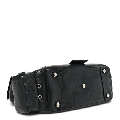 Christian Dior Leather Street Chic Columbus Ave Shoulder Bag Black