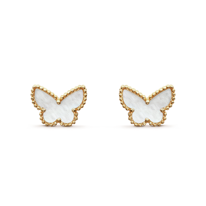 18K Gold MOP VCA Sweet Alhambra Butterfly Earrings