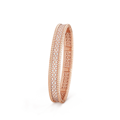 18K Gold Diamond Perlée 3-Row Bracelet