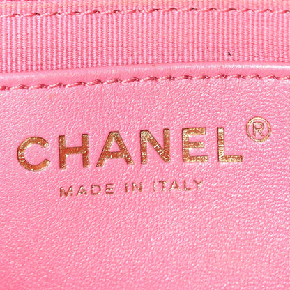 Chanel Lambskin Enamel Quilted Small Candy Hearts Flap Pink