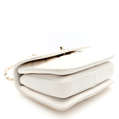 Chanel Lambskin Lacquered Quilted Small Trendy CC Flap Bag White