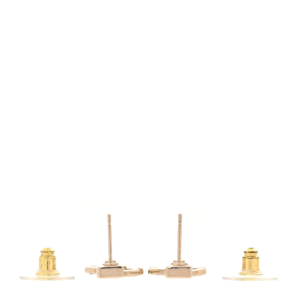 Chanel Metal Crystal Baguette CC Chain Drop Earrings Gold