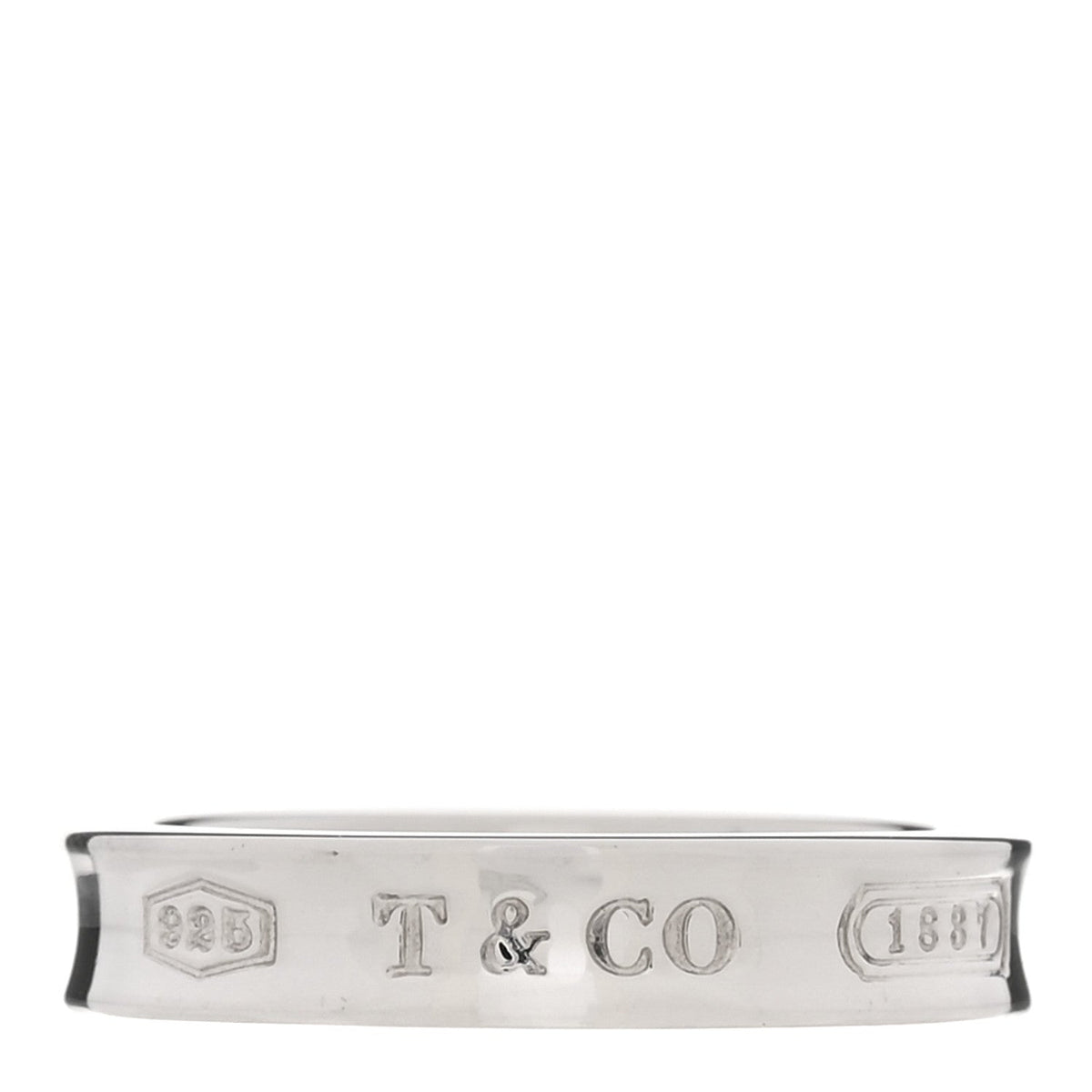 Tiffany Sterling Silver Narrow 1837 Band Ring 49 5