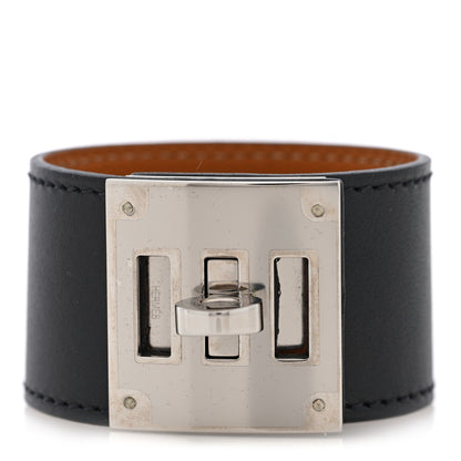 Hermes Box Leather Kelly Dog Bracelet Black