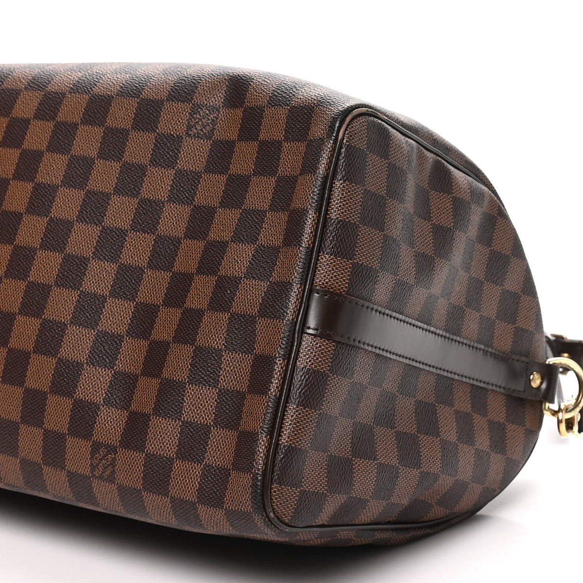 Louis Vuitton Damier Canvas Leather 35 Speedy Bandouliere Bag Brown
