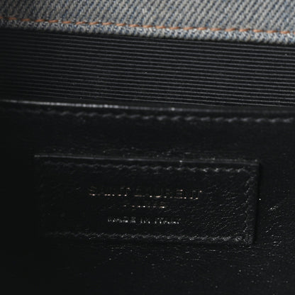 Saint Laurent Denim Mixed Matelasse Triquilt Medium Envelope Bag Blue 1867980