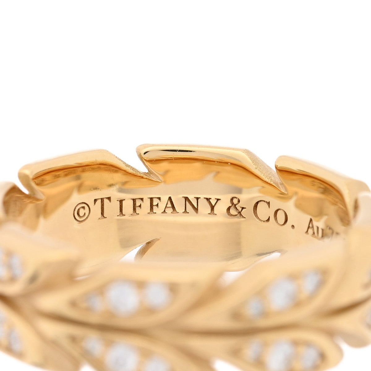 Tiffany 18K Yellow Gold Diamond Victoria Vine Band Ring