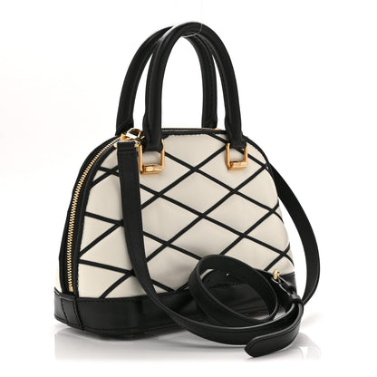 Louis Vuitton Lambskin Malletage Alma BB Black White