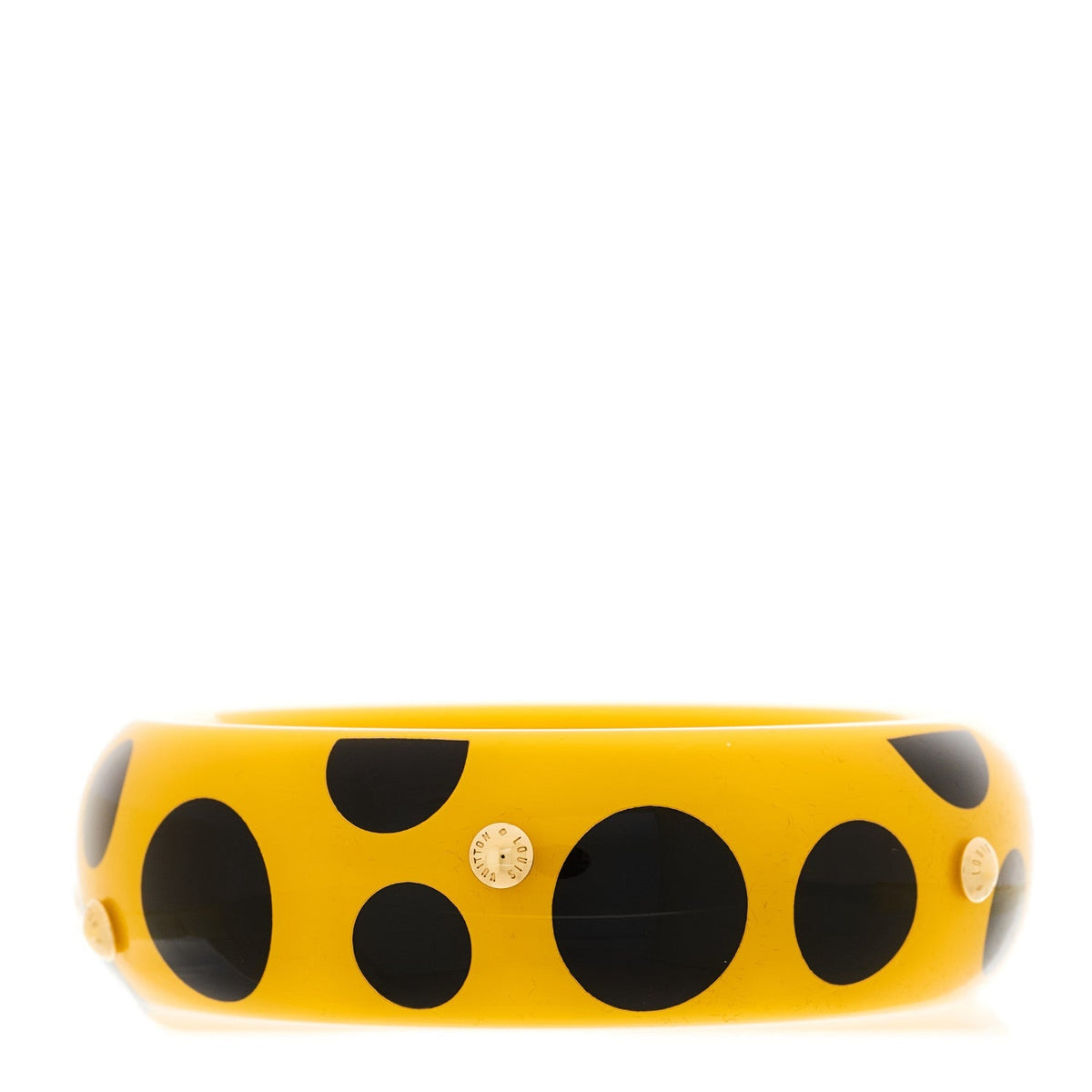Louis Vuitton Resin Kusama Infinity Dots Wide Bangle Bracelet PM Yellow