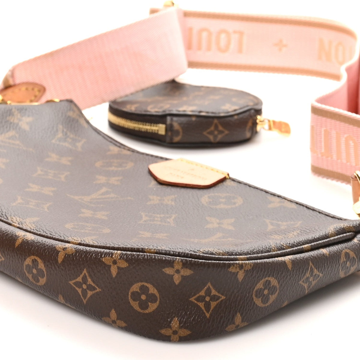 Louis Vuitton Monogram Coated Canvas Multi Pochette Accessories Rose Clair