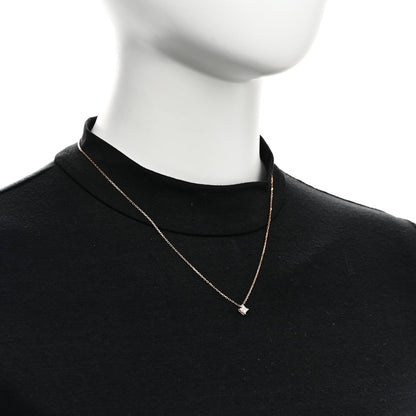 Louis Vuitton 18K Pink Gold Diamond 0.38ct LV Monogram Star Cut Pendant Necklace