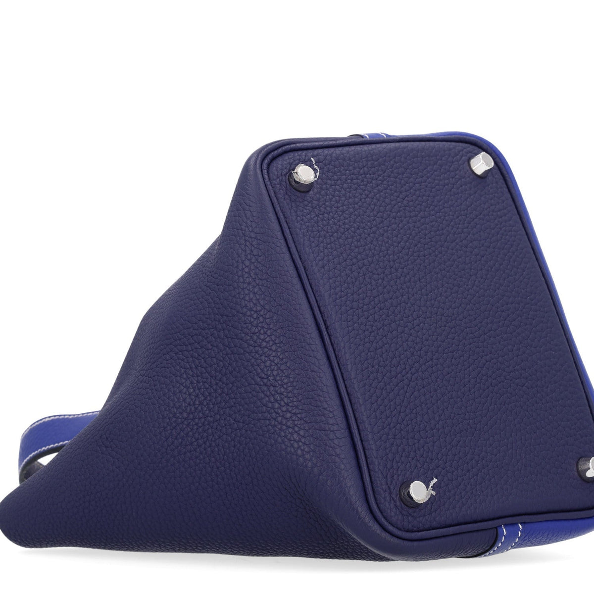 Hermes Taurillon Clemence Casaque Picotin Lock 18 PM Bag Bleu Electrique Bleu Encre