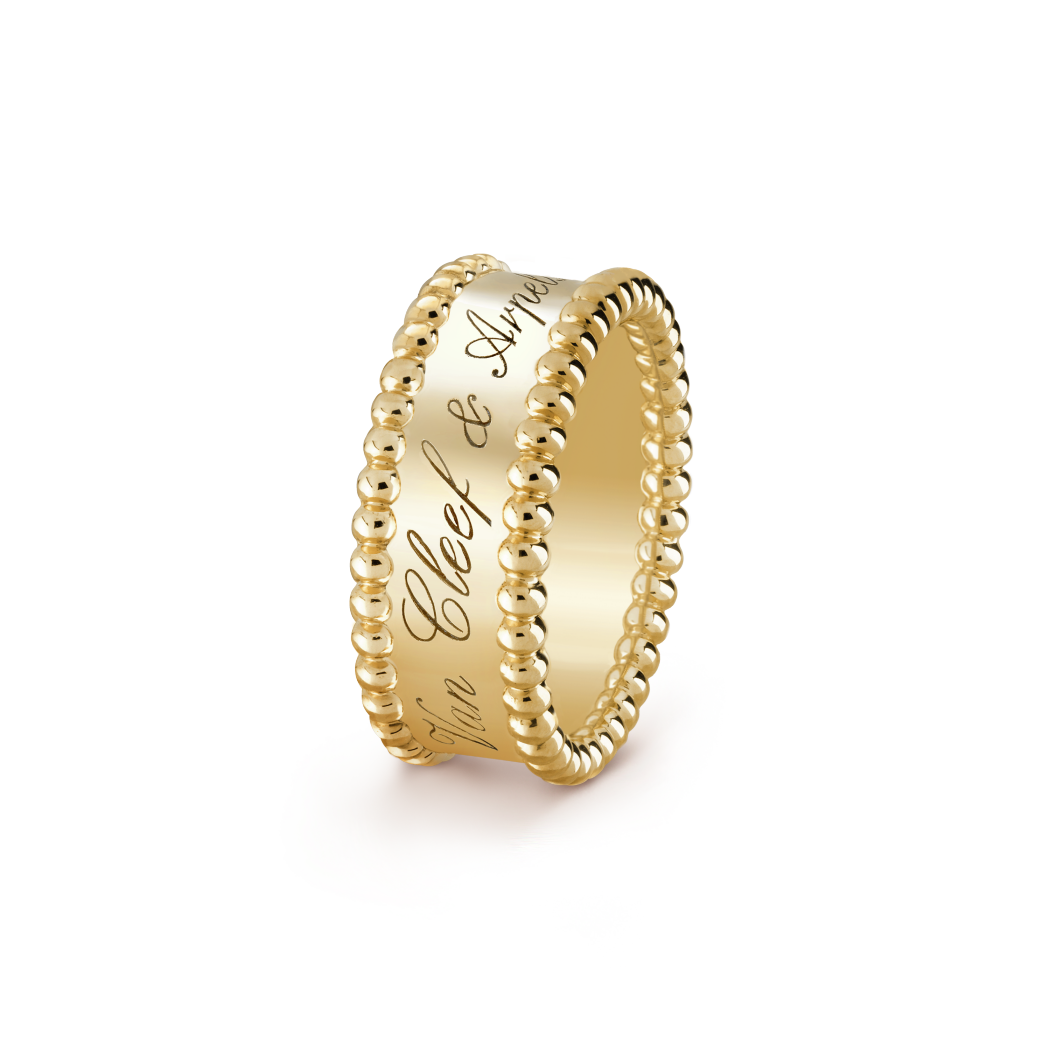 18K Gold VCA Perlée Signature Ring