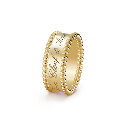 18K Gold VCA Perlée Signature Ring