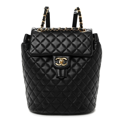 Chanel Lambskin Quilted Small Urban Spirit Backpack Black