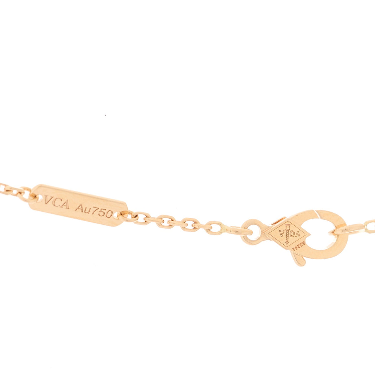 Van Cleef & Arpels 18K Rose Gold Gray Mother of Pearl Vintage Alhambra Pendant Necklace