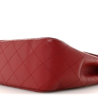 Chanel Caviar Quilted Jumbo Single Flap Dark Red 1824892