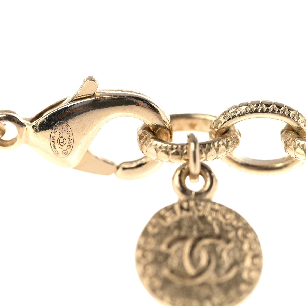 Chanel Pearl Crystal CC 100th Anniversary Necklace Light Gold