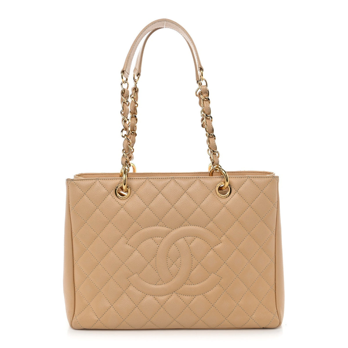 Chanel Caviar Quilted Grand Shopping Tote GST Beige