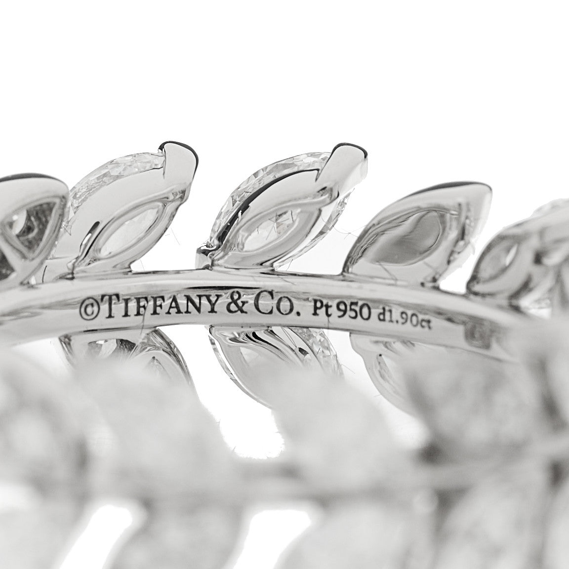Tiffany Platinum Diamond Victoria Vine Ring 53 6.5