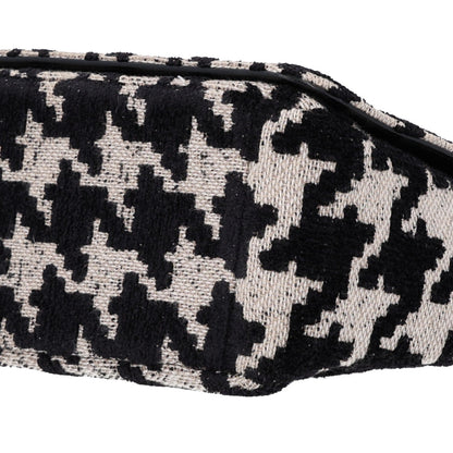 Christian Dior Canvas Macro Houndstooth Medium Caro Bag Black White