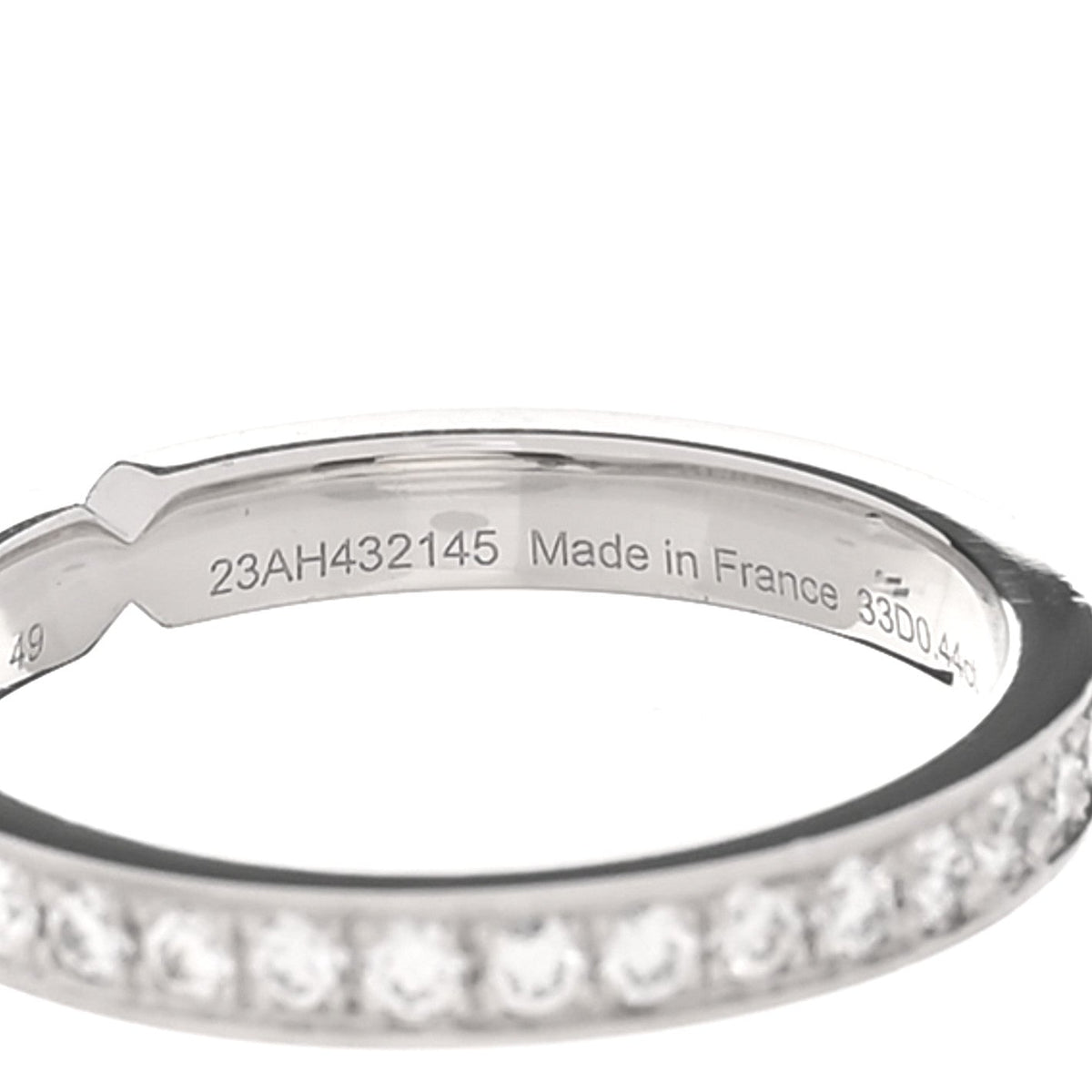 Hermes Platinum Diamond Eternity Band Ring 49 5