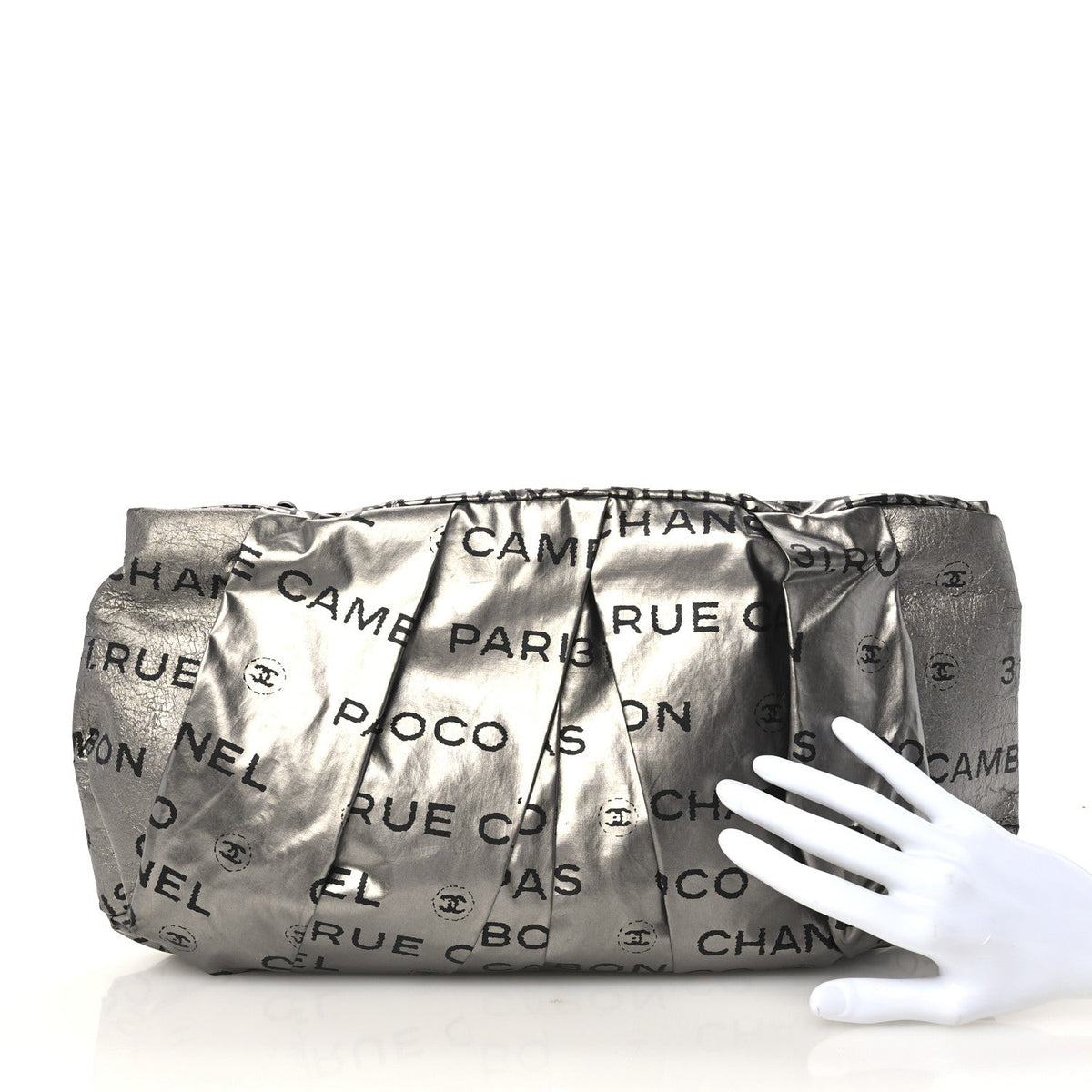Chanel Coated Canvas Unlimited Clutch Silver 1985367