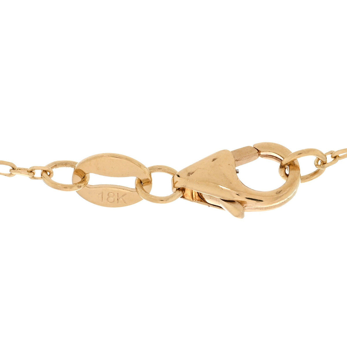 Foundrae 18K Yellow Gold Enamel Petite Champleve True Love Knot Necklace White