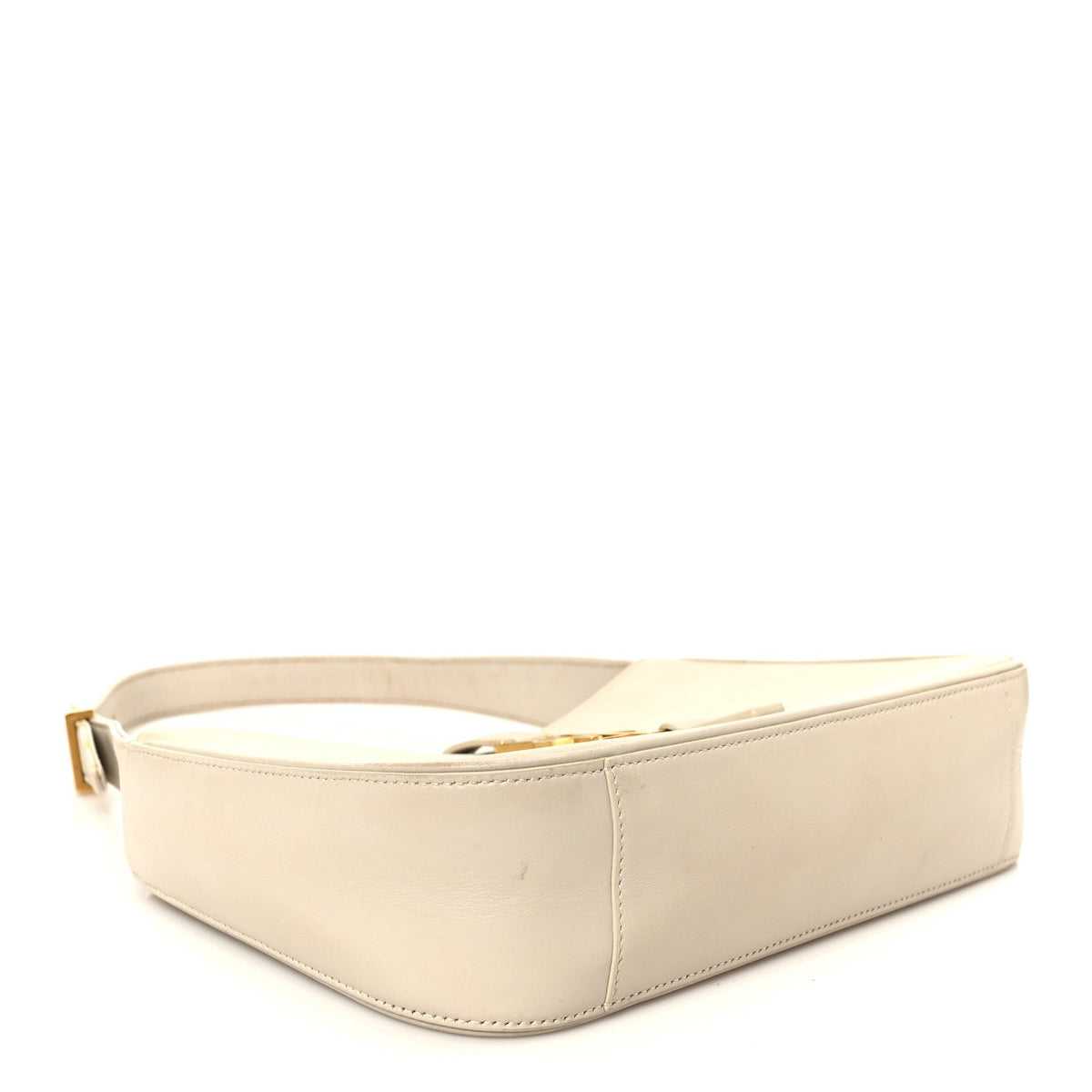 Saint Laurent Smooth Calfskin Le 5 A 7 Hobo Blanc Vintage