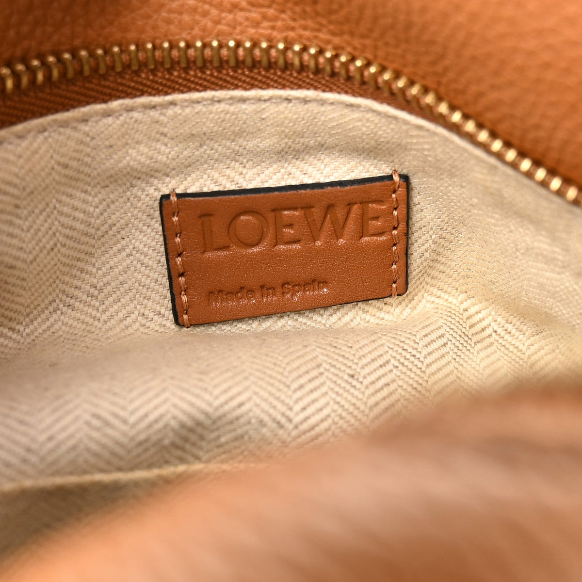 Loewe Grained Calfskin Small Puzzle Bag Tan