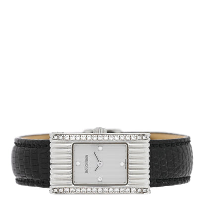 Boucheron Stainless Steel Alligator Diamond 18mm Reflet Quartz Watch