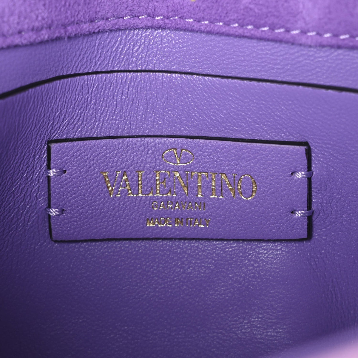 Valentino Garavani Crystal Suede Small Roman Stud Shoulder Bag Light Amethyst Glicine