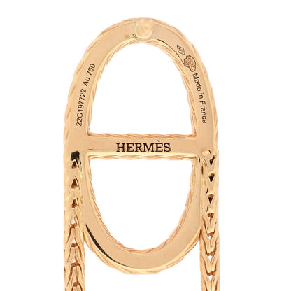Hermes 18K Yellow Gold PM Chain d'Ancre Danae Earrings