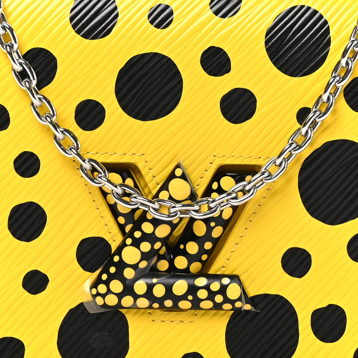 Louis Vuitton Epi Infinity Dots Twist Chain Wallet Yellow Black