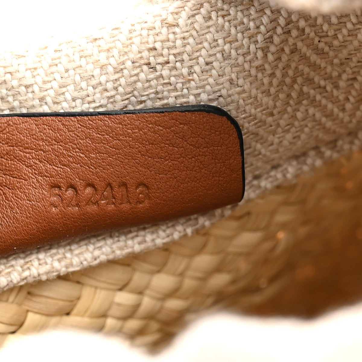 Loewe Calfskin Raffia Paulas Ibiza Square Bucket Bag Natural Tan 1958891