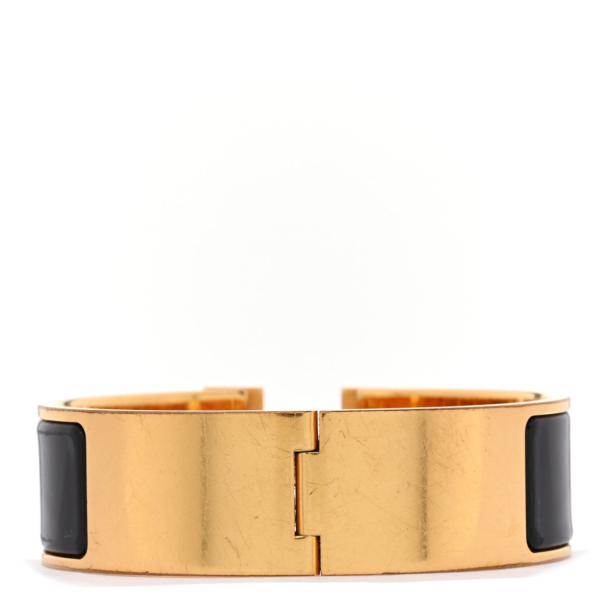 Hermes Enamel Wide Clic Clac H Bracelet GM Black